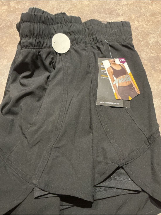 Avia Pants - Women’s Avia Black Athletic Running Shorts with Zip Pocket